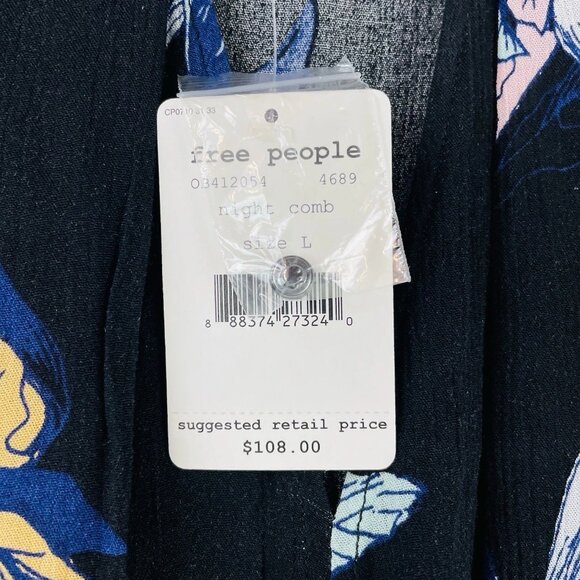 Free People Tree Swing Tunic Womens Size L Night Combo Black Floral Fairy NWT - Picture 4 of 9
